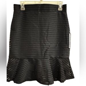 Elegant Black Striped Skirt
